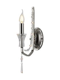 Armand Polished Chrome Crystal Wall Lights Diyas Armed Wall Lights